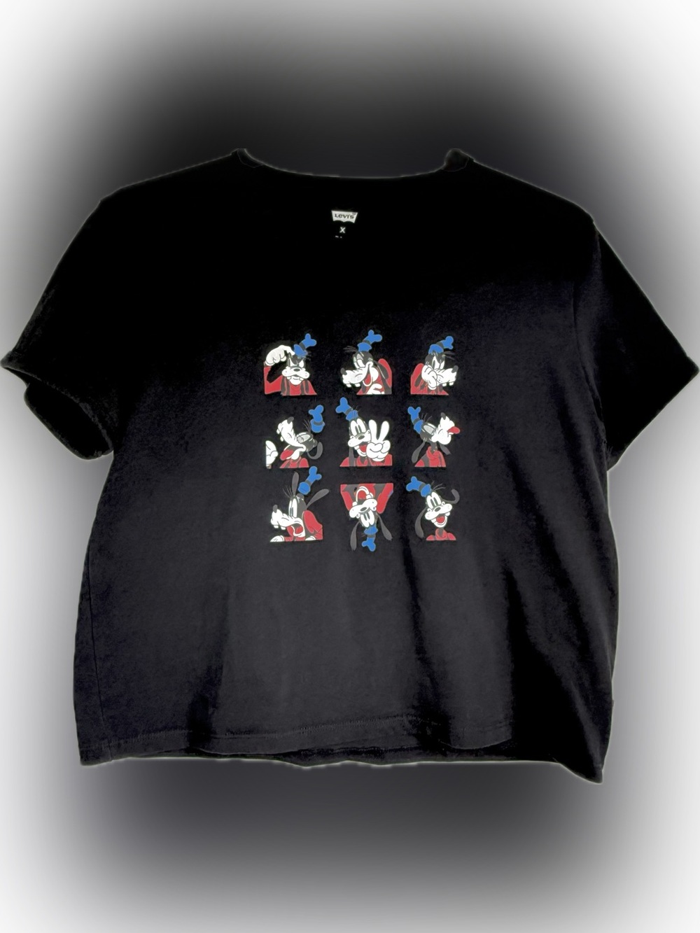 Levi's X Disney Mickey & Friends Goofy Graphic Women's Crop T-Shirt Size Medium